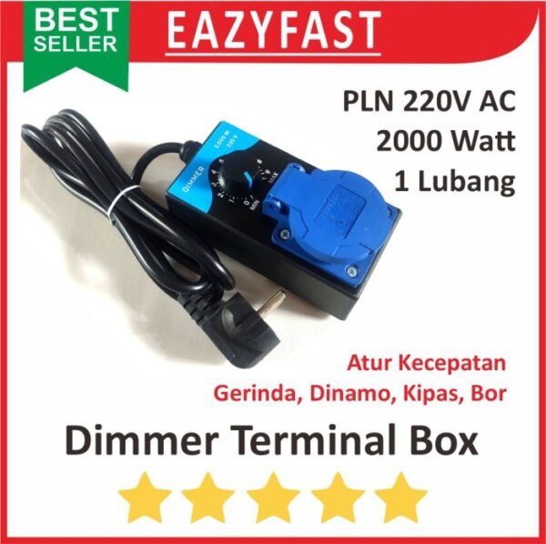 Box Dimmer 220V AC PLN 2000 W Watt Potensio Speed SCR PWM Dimer 2000W