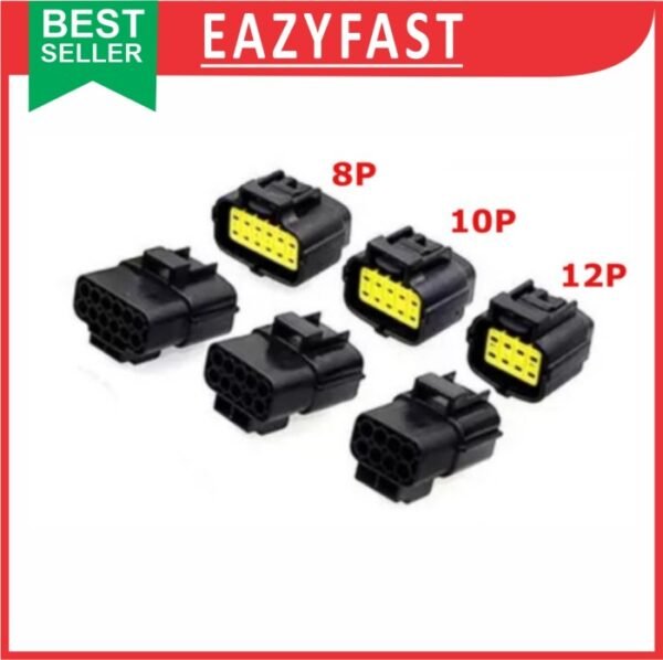 Konektor AMP 6p 6 Pin Kaki Waterproof Connector Anti Air Socket Kabel - Gambar 3