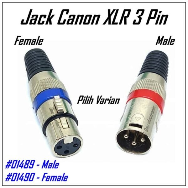 Jack Audio Canon XLR Female Kabel Stereo 3 P Pin Kaki 3P Konektor Jek Plug Aux Canare Mic Connector - Gambar 2