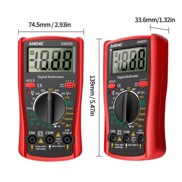 Multimeter Digital Aneng DM850 Avo Volt Ampere Ohm Multi Meter Tester - Gambar 3