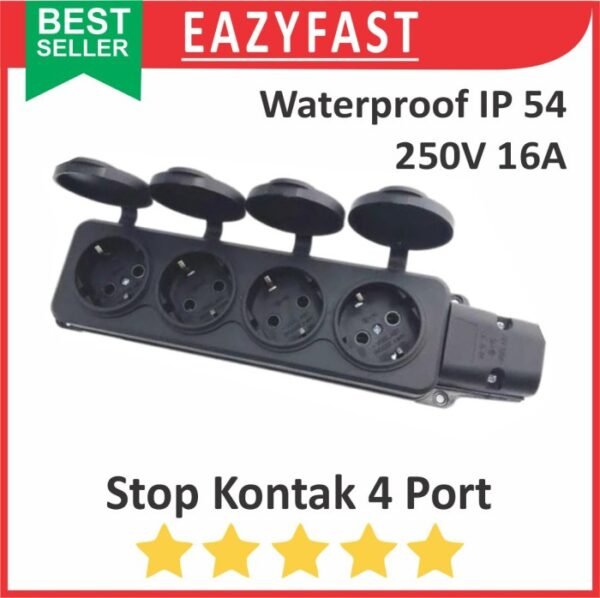 Stop Kontak Terminal 4 Waterproof Outdoor Water Proof Anti Air Steker