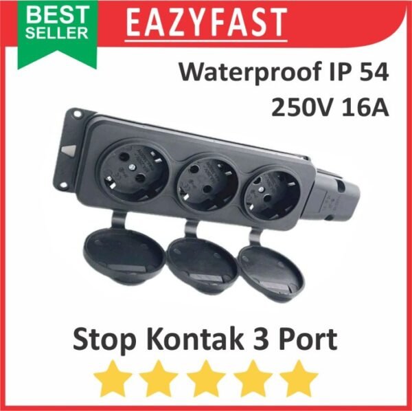 Stop Kontak Terminal 3 Waterproof Outdoor Water Proof Anti Air Steker