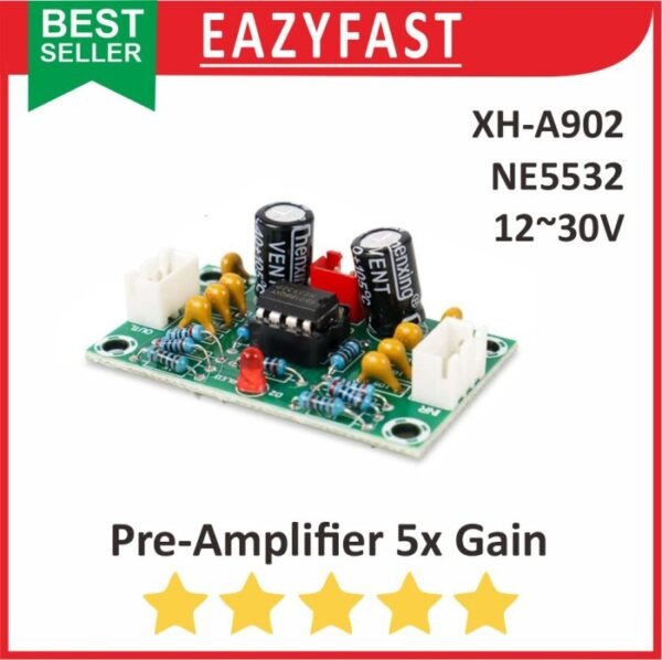 Preamp Pre Amp Amplifier NE5532 5x Gain Penguat Awal Ampli XH-A902