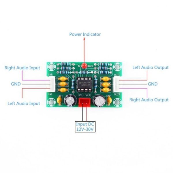 Preamp Pre Amp Amplifier NE5532 5x Gain Penguat Awal Ampli XH-A902 - Gambar 2