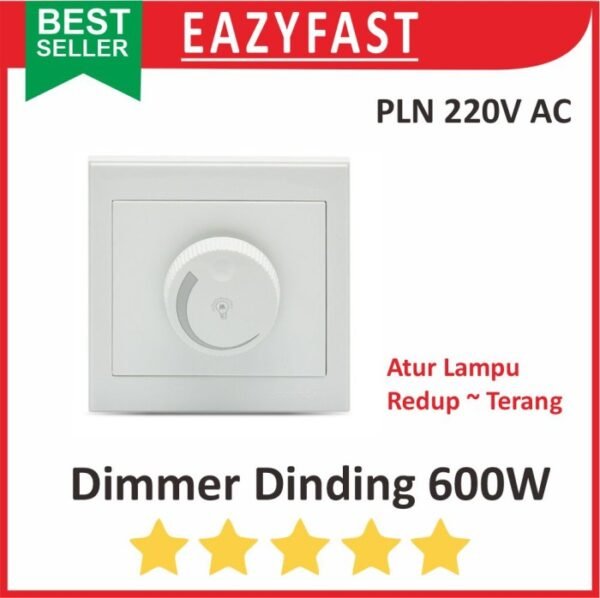 Dimmer Saklar Lampu 220V 600 W Watt AC Potensio SCR PWM Dimer PLN 600W