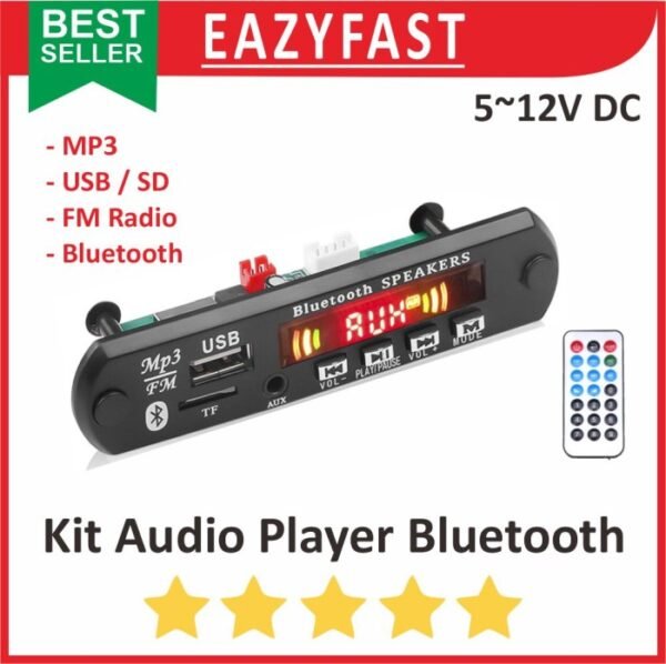 Kit MP3 Audio Player Board USB SD BT Bluetooth FM Ampli Amplifier Box