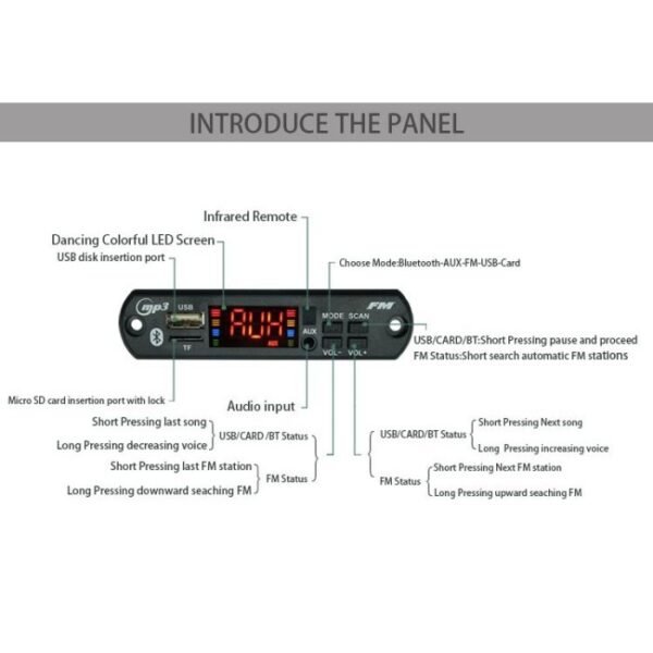 Kit MP3 Audio Player Board USB SD BT Bluetooth FM Ampli Amplifier Box - Gambar 2