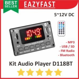 Kit MP3 Audio Player D118BT Board USB BT Bluetooth FM Ampli Amplifier