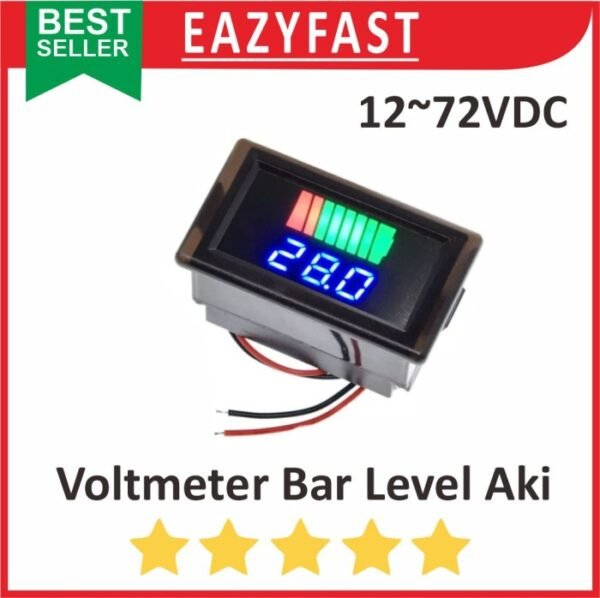 Dual Voltmeter Digital Level Kapasitas Baterai Aki Batre Motor Mobil