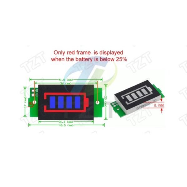 Voltmeter Bar Level Kapasitas Baterai Batre Cell Lithium 18650 1-8S - Gambar 4