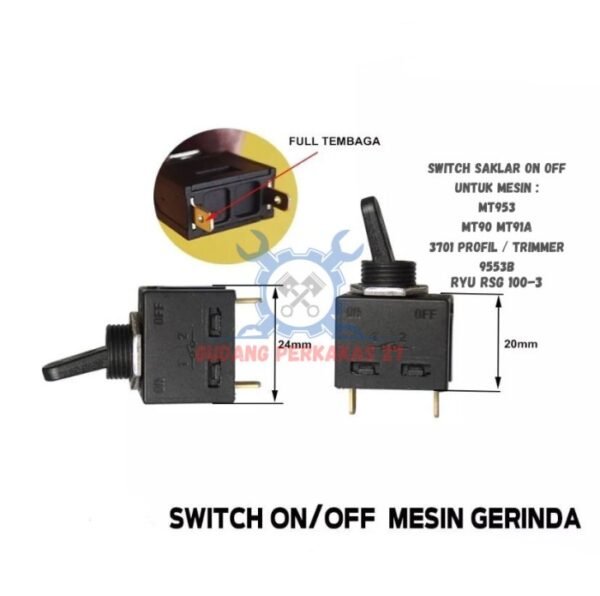 Saklar Switch Mesin Gerinda Grinda Angle Grinder Gurinda Grinder AC 8A - Gambar 2