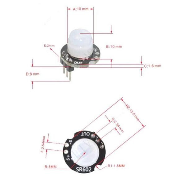Modul Sensor Gerak PIR MH SR602 Mini Infrared Motion Detector Module - Gambar 3