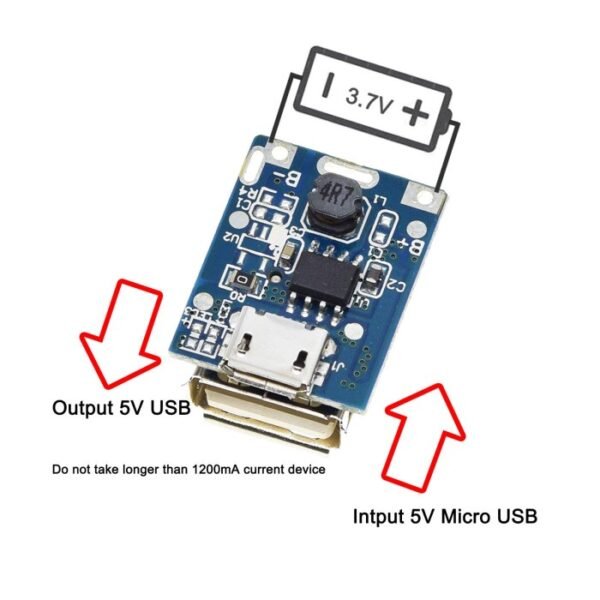 Modul Step Up Mesin Powerbank USB 134N3P Biru 5V 1A DIY PB Power Bank Module Lithium 18650 Overcharge Protection Auto Cut Off Protect Board Blue - Gambar 2