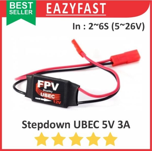 Modul Step Down UBEC BEC 5V 3A FPV Stepdown Power Supply DC PSU Buck Converter Regulator 5 V Volt 3 A Ampere Lithium Lipo BlueSky Light Weight Ringan