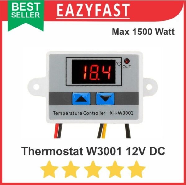 Thermostat W3001 12V DC Inkubator Atur Suhu Temperature Otomatis 3001