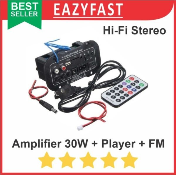 Ampli Mini Power Amplifier Audio 30W Hi-Fi USB SD Card MP3 Radio FM