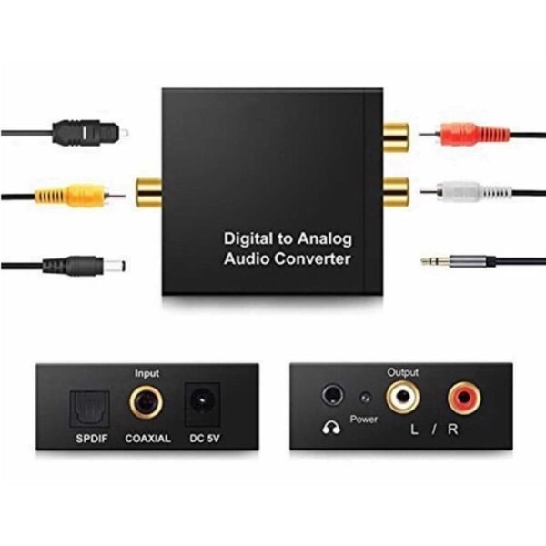 Toslink DAC Digital to Analog Audio Converter Optic SPDIF Coaxial RCA - Gambar 3