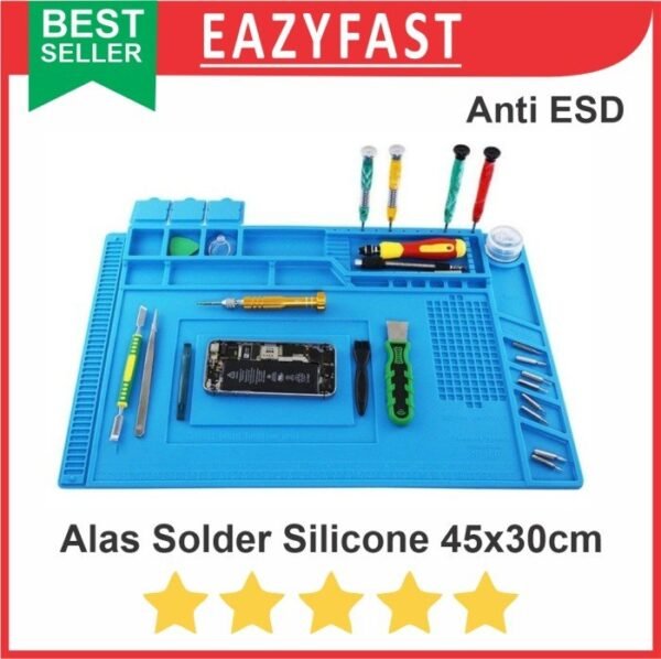 Alas Solder Karet Silicone Pad Mat Insulator Anti ESD Panas 45x30cm