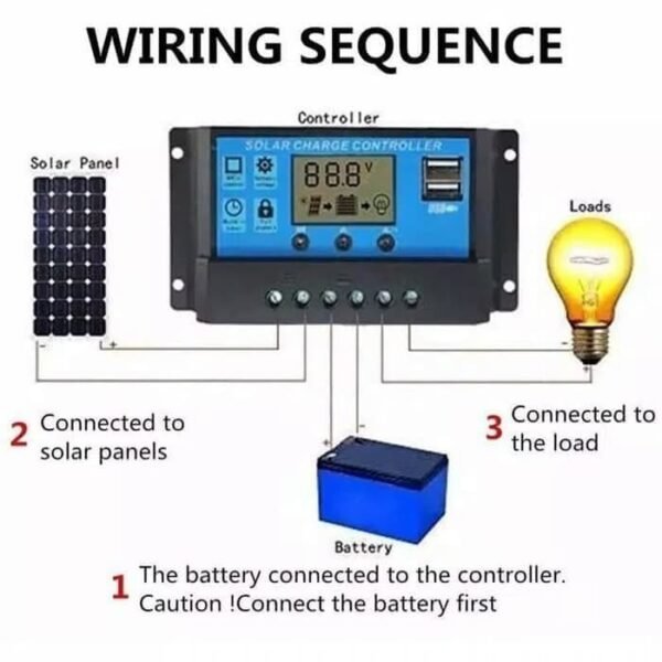 Controller Charger Solar Panel PV Cell Accu Aki Baterai VRLA 12V 24V - Gambar 3