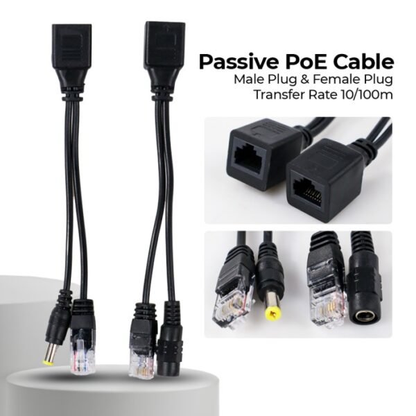 Kabel POE Splitter Injector Set LAN CCTV RJ45 Network Jack Power On Over Ethernet NVR Split Inject - Gambar 3