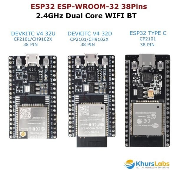 ESP32D Wroom DevKitC V4 38 P Pin 38P ESP32 ESP 32 D 32D CP2102 USB C Arduino IoT Wifi Bluetooth BLE - Gambar 3