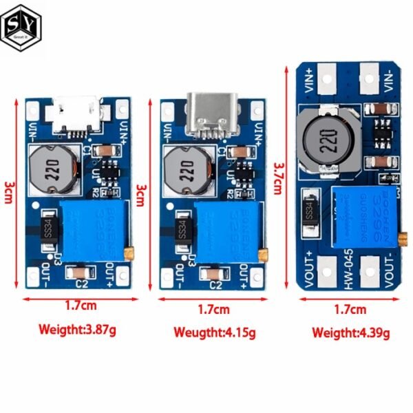 Step Up 2A MT3608 USB Module Modul DC Adjustable Power Boost Regulator - Gambar 2