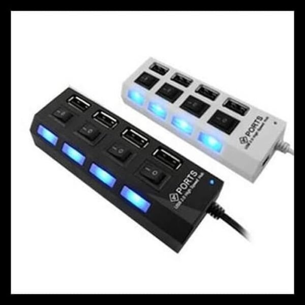 USB Hub 2.0 4 Port + Saklar Switch On Off LED High Speed - Gambar 3