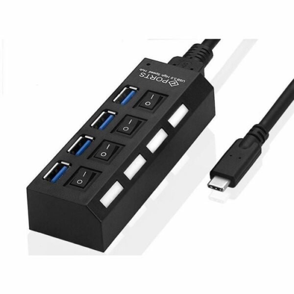 USB Hub 2.0 4 Port + Saklar Switch On Off LED High Speed - Gambar 6