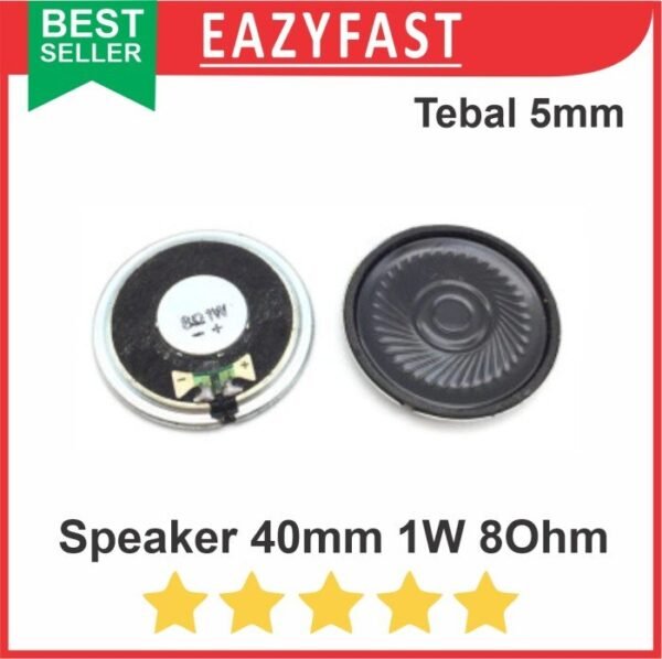 Speaker 40mm 1W 8Ohm Bulat Audio utk Amplifier Ampli mini PAM PAM8403