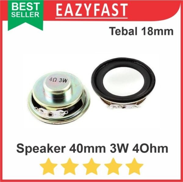 Speaker 40mm 3W 4Ohm Bulat Audio utk Amplifier Ampli mini PAM PAM8403