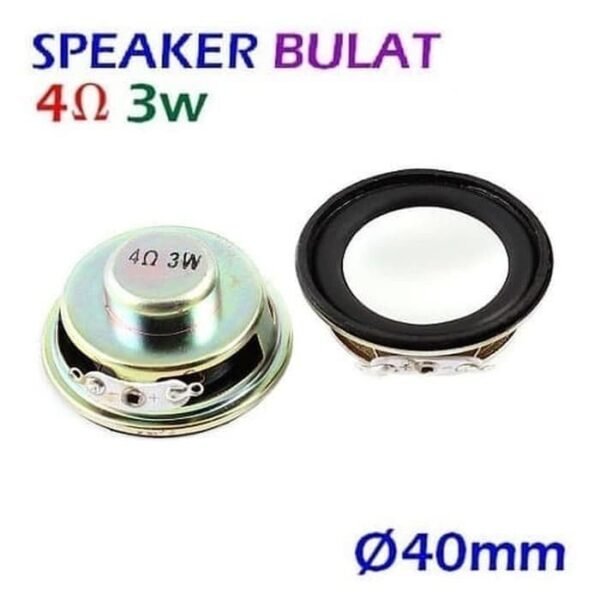 Speaker 40mm 3W 4Ohm Bulat Audio utk Amplifier Ampli mini PAM PAM8403 - Gambar 2