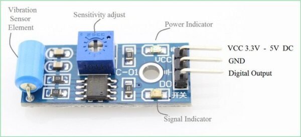 SW-420 Vibration Sensor NC SW420 Modul Sensor Getar Arduino - Gambar 3