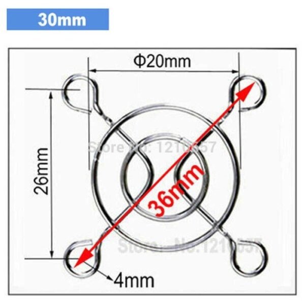 Fan Grill 4cm 40mm Ram Kawat Besi Pelindung Tutup Kipas DC PC CPU Case - Gambar 3