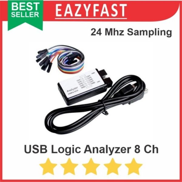 USB Logic Analyzer 24Mhz 8Ch Arduino ARM Debug Saleae Oscilloscope