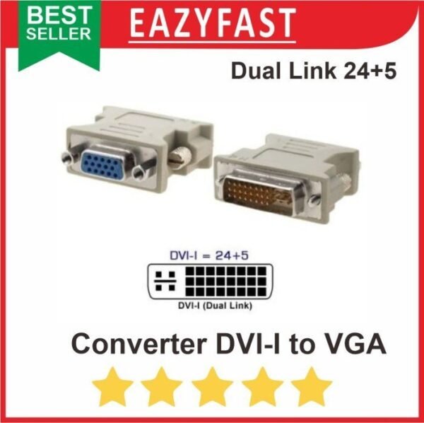 Converter DVI 24+5 to VGA Adapter Socket Connector