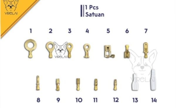 Skun Kabel Gepeng 4.8mm 4.8 Sedang Motor Mobil Male Female Boot Cover Karet Socket Terminal Sekun - Gambar 3