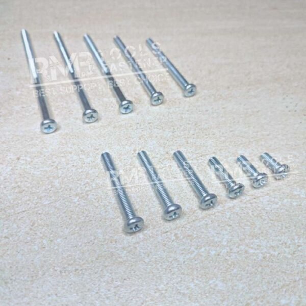 Baut JP M3 10mm 3x10 3 x 10 mm M3x10 Galvanis Putih Phillips Screw Drat Halus Pack isi 100 Pcs Skrup - Gambar 2