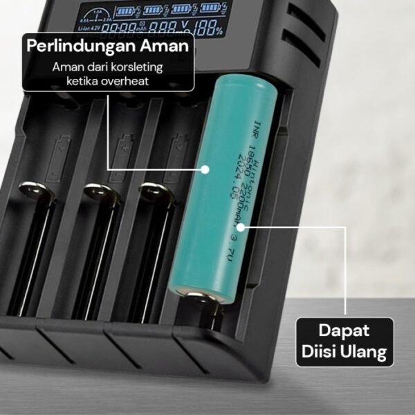 Baterai 18650 Wintonic 2200mAh Lithium Ion Li-Ion Batre Cas Ces Charge Recharge Ori Original Real - Gambar 2