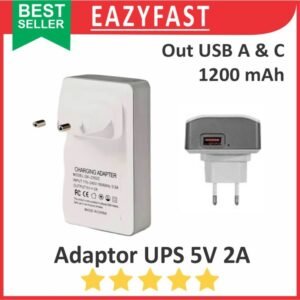 Adaptor UPS Mini Portable 5V 2A USB CCTV Router Wifi Power Backup 5 V Volt 2 A Baterai 18650 1200mAh