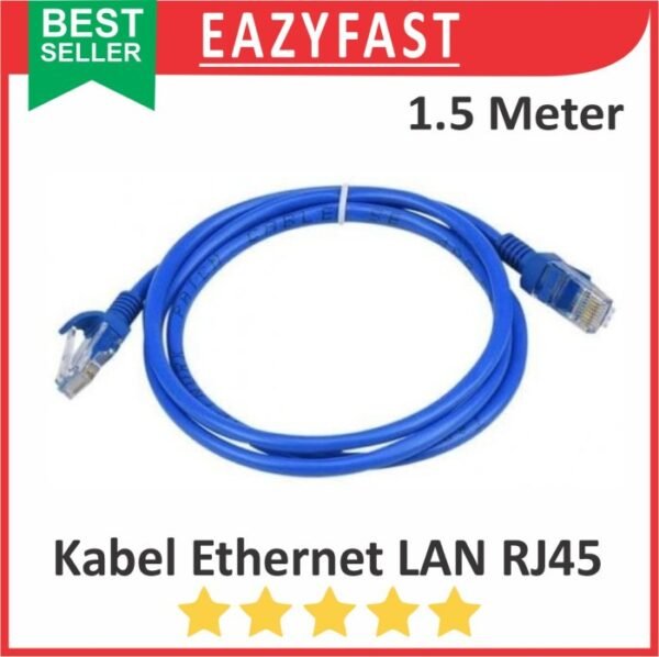 Kabel LAN Ethernet RJ45 1.5m 1.5 m meter Jaringan Internet Network UTP FTP Router Switch HUB Wifi