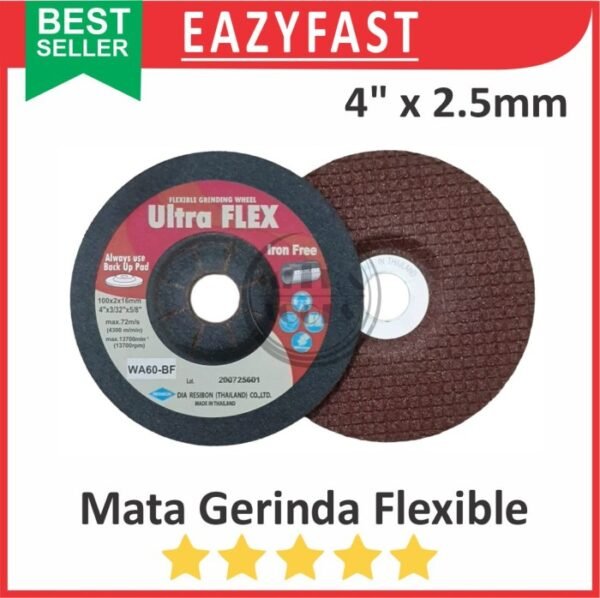 Mata Batu Gerinda Flex Flexible 4" 4 Inch Grinda Cutting Selep Slep Poles Disc Gurinda Grinding
