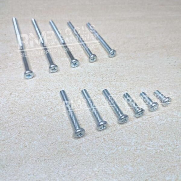 Baut JP M4 6mm 4x6 4 x 6 mm M4x6 Galvanis Putih Phillips Screw Drat Halus Pack 100 Pcs Skrup Sekrup - Gambar 2