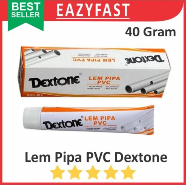 Lem Pipa PVC Dextone 40gr 40 gr gram Paralon Tube Anti Bocor Tahan Panas