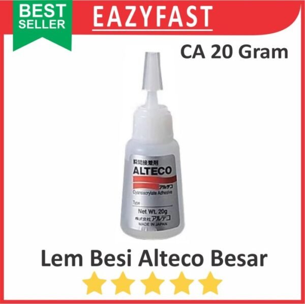Lem Besi Cair Alteco Botol Besar 20gr G CA Korea Super Power Glue Instant Adhesive Tetes Dewa Setan