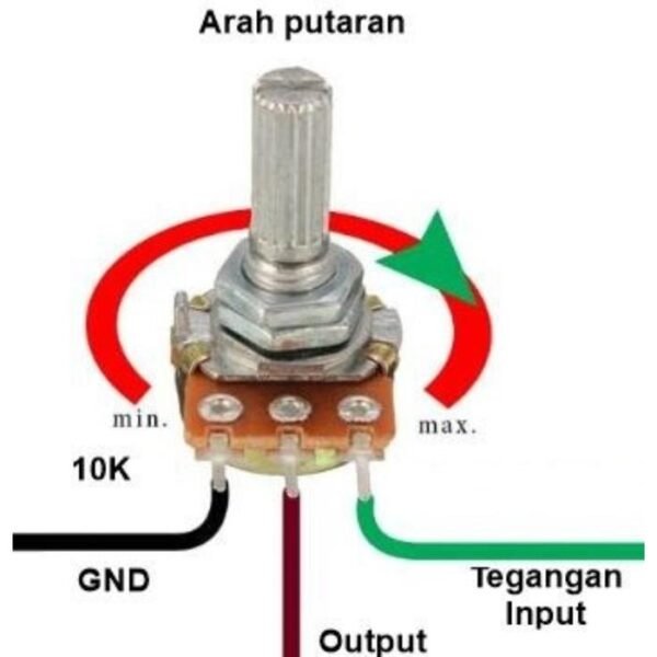 Potensiometer B 50K Mono Linear B50K 50 K Ohm Potensio Potentio Meter - Gambar 3