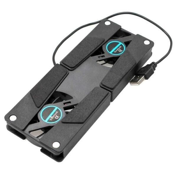 Kipas Laptop Dual Fan Lipat Portable Dudukan Fold Cooler Cooling Pad - Gambar 2
