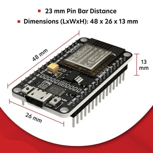 NodeMCU V3 Amica ESP8266 CP2102 ESP USB Type C LUA Wifi Internet Arduino IoT ESP 8266 12 Wireless - Gambar 3