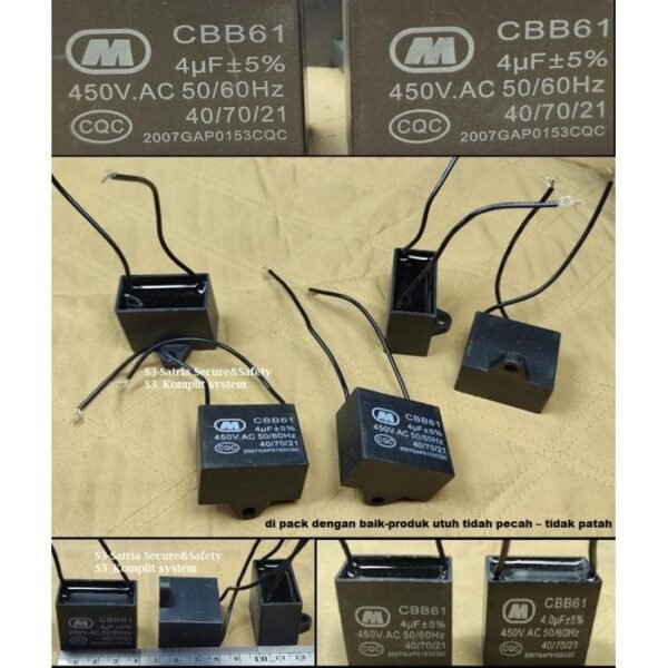 Kapasitor Kotak 5uF 5 uF Dinamo Motor AC PLN Induksi Kipas Angin Fan Capacitor 450VAC 450 VAC V AC - Gambar 3